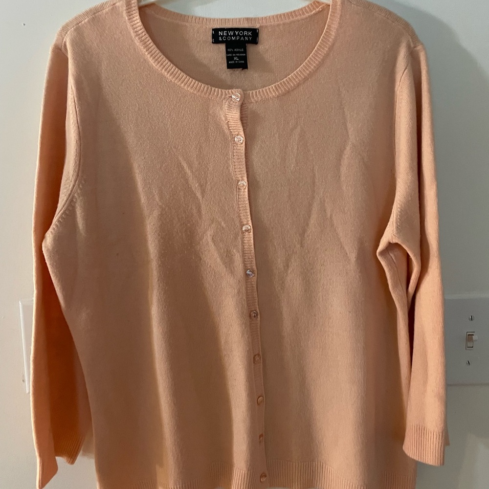 Two Button-Down Knit Cardigans Size XL